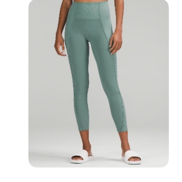 Lululemon align ribbed panel high rise tight 25 in the color tidewater teal - Picture 1 of 4